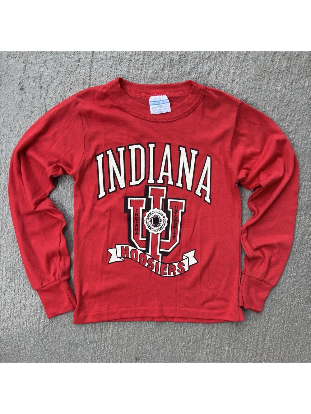 Vintage 90s Indiana university Hoosiers Pj Long Sleeve Shirt YOUTH Medium 7-8Y
